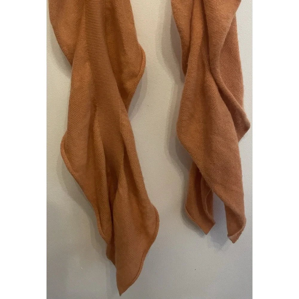 Pure Cashmere Women's Orange‎ Ruffle Scarf 100% Cashmere